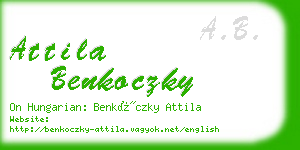 attila benkoczky business card